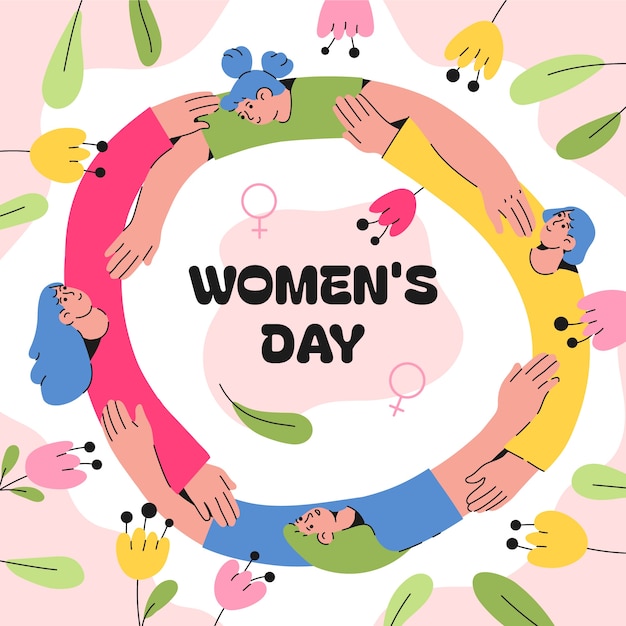 Flat illustration for international women's day celebration