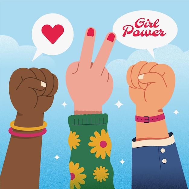 Flat illustration for international women's day celebration