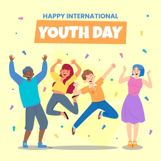 Flat illustration for international youth day