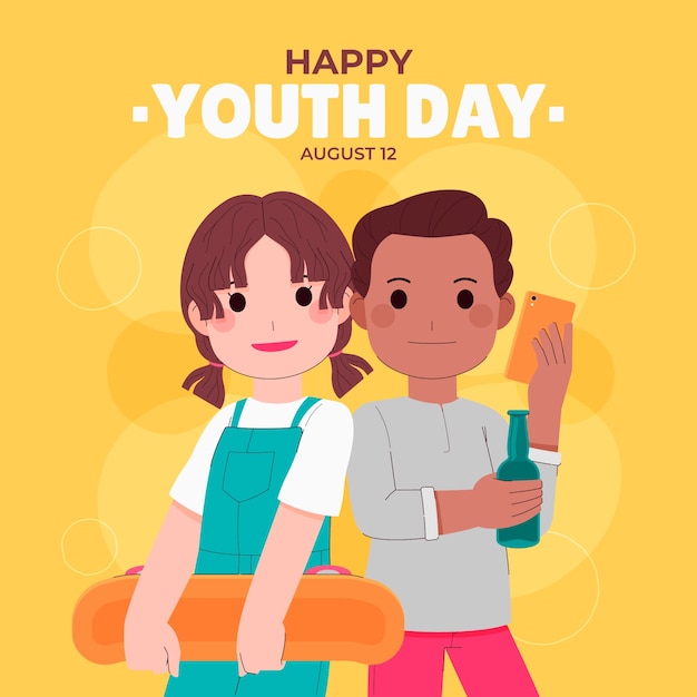 Flat illustration for international youth day