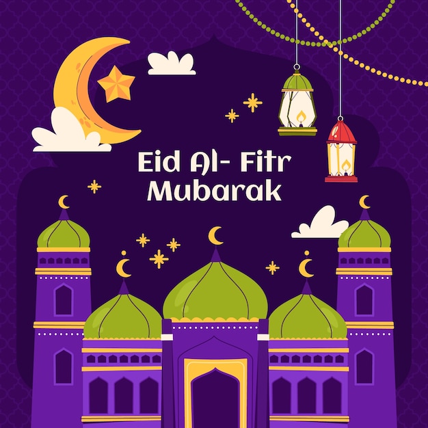 Flat illustration for islamic ramadan celebration