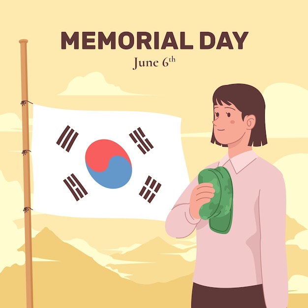 Flat illustration for korean memorial day