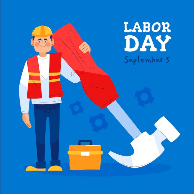 Flat illustration for labor day celebration