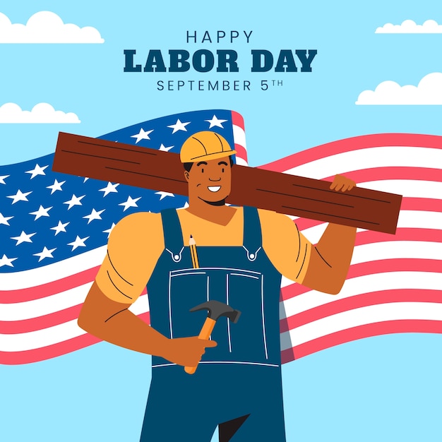 Flat illustration for labor day celebration