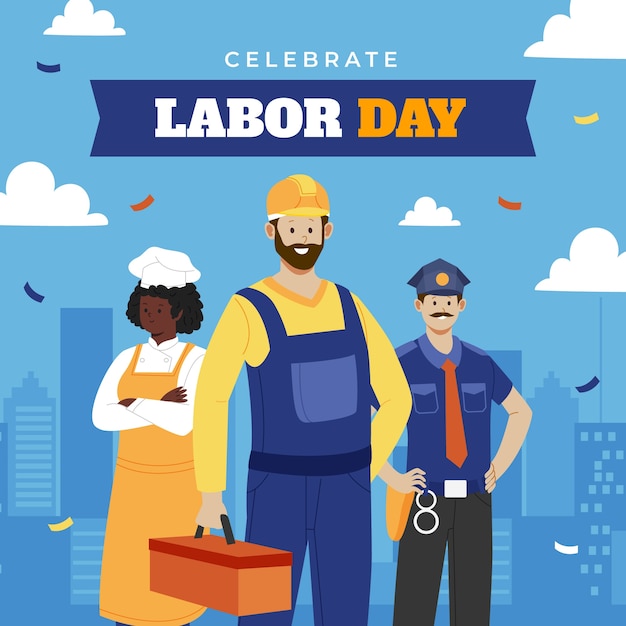 Flat illustration for labor day celebration