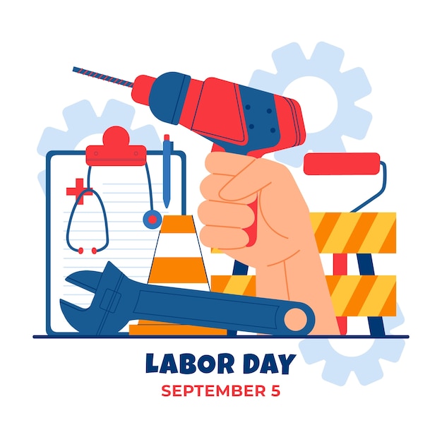 Flat illustration for labor day celebration