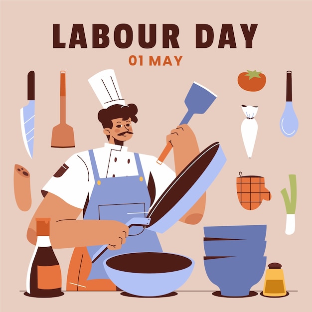 Flat illustration for labor day celebration