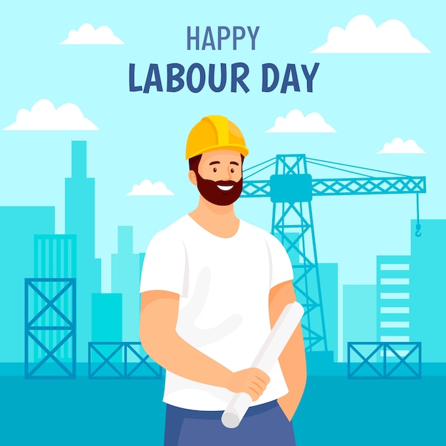 Flat illustration for labor day celebration