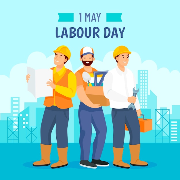 Flat illustration for labor day celebration