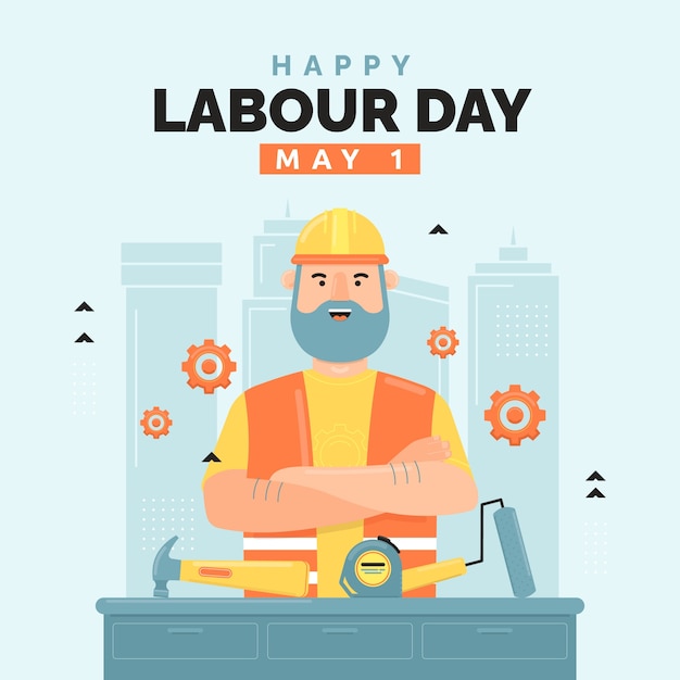 Flat illustration for labour day celebration