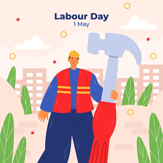 Vector flat illustration for labour day celebration