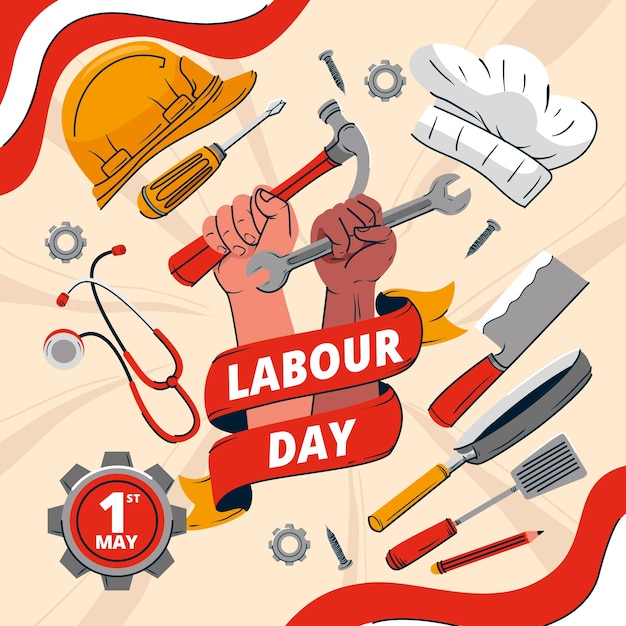 Flat illustration for labour day celebration