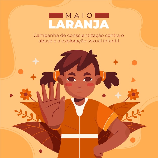 Flat illustration for maio laranja awareness