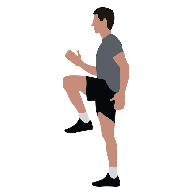 Flat illustration of a man doing exercise