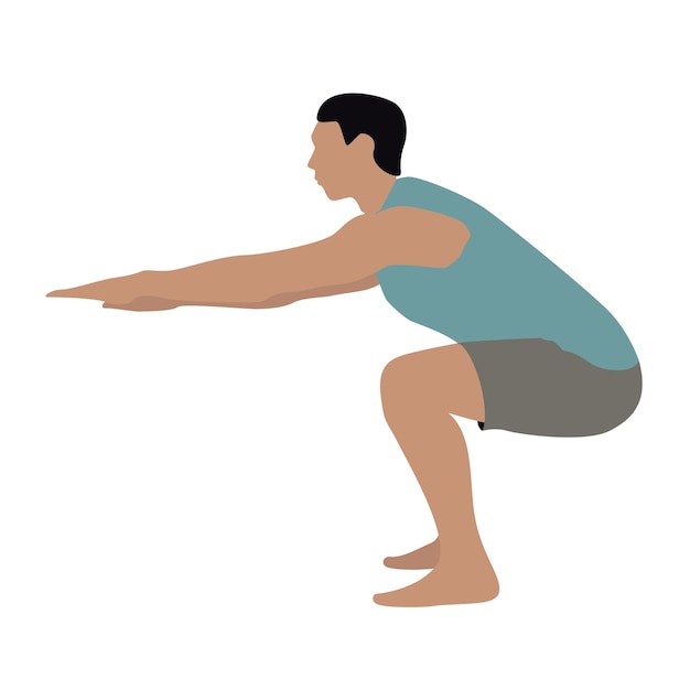 Flat illustration of a man doing exercise