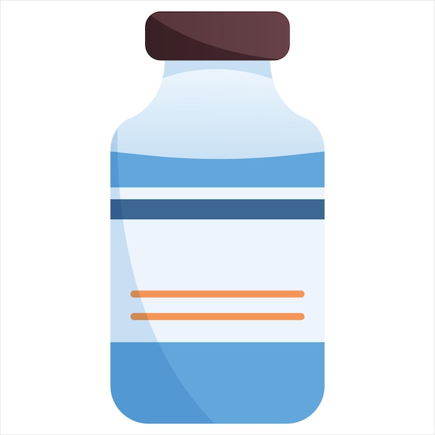 Flat illustration of medical bottle of vaccine