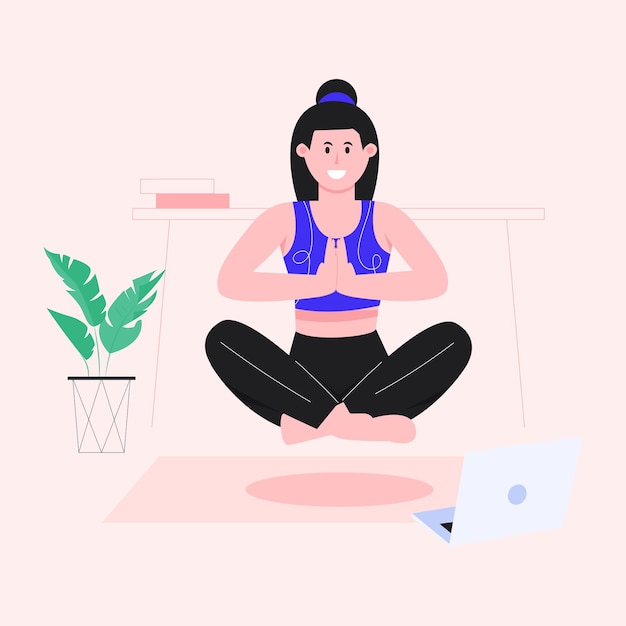 A flat illustration of meditation