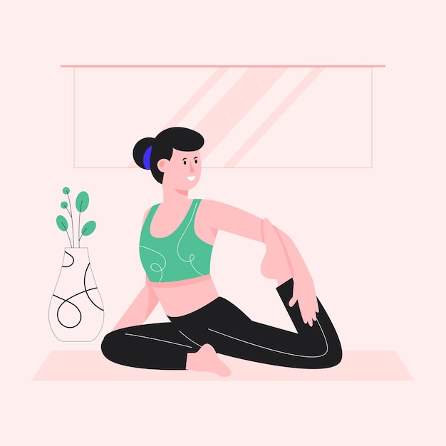 A flat illustration of meditation