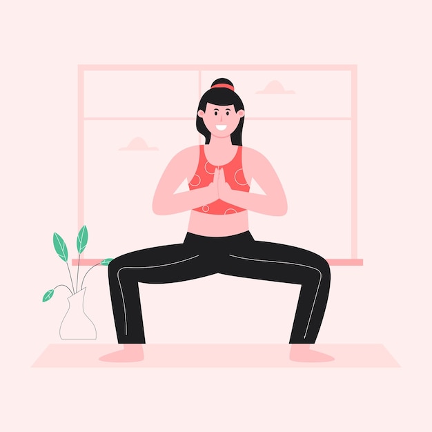 A flat illustration of meditation