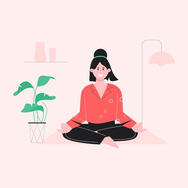 A flat illustration of meditation