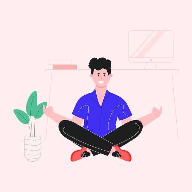 A flat illustration of meditation