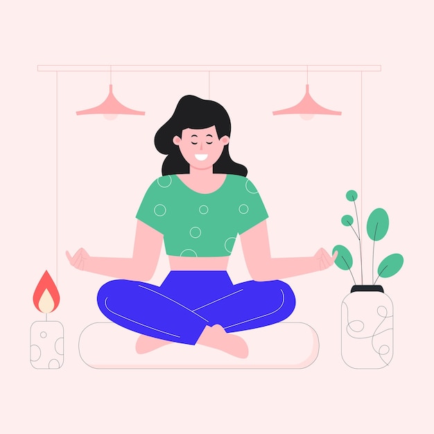 A flat illustration of meditation