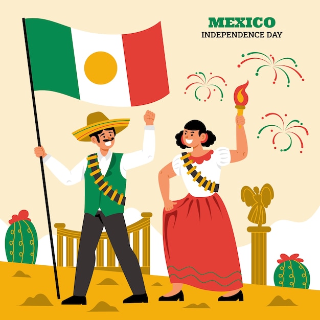 Flat illustration for mexico independance celebration