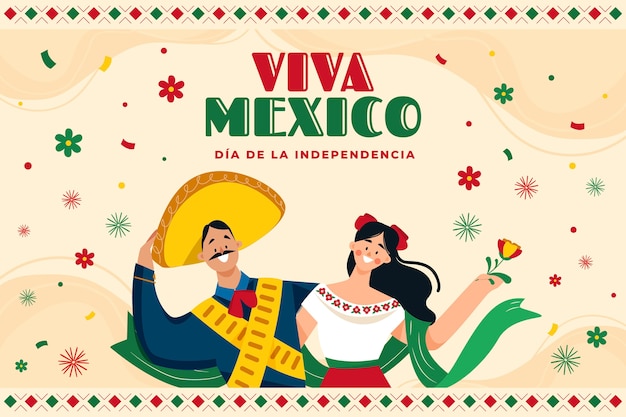 Flat illustration for mexico independance celebration