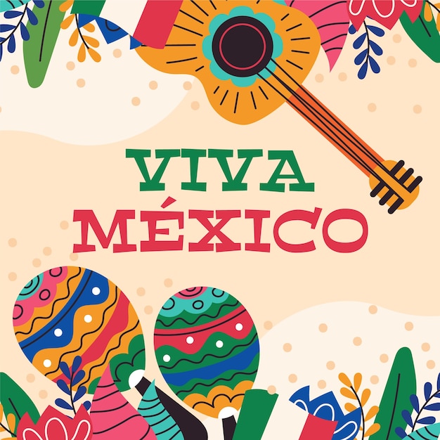 Flat illustration for mexico independence celebration