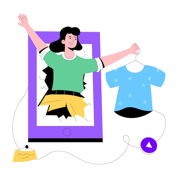 Flat illustration of mobile shopping