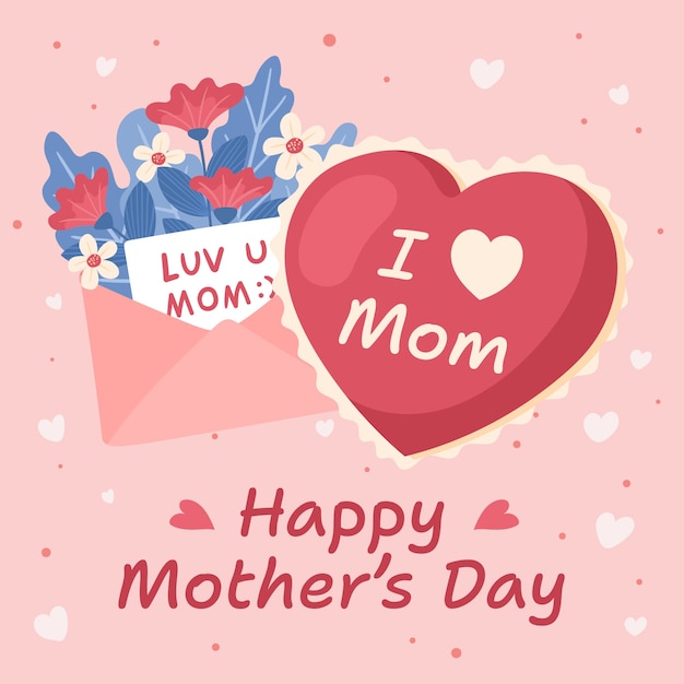 Flat illustration for mother's day celebration