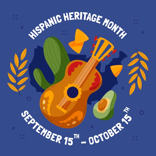 Flat illustration for national hispanic heritage month