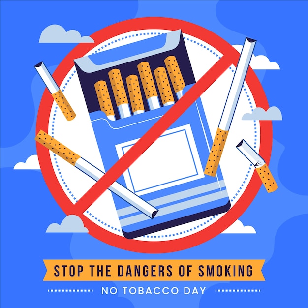 Flat illustration for no tobacco day awareness