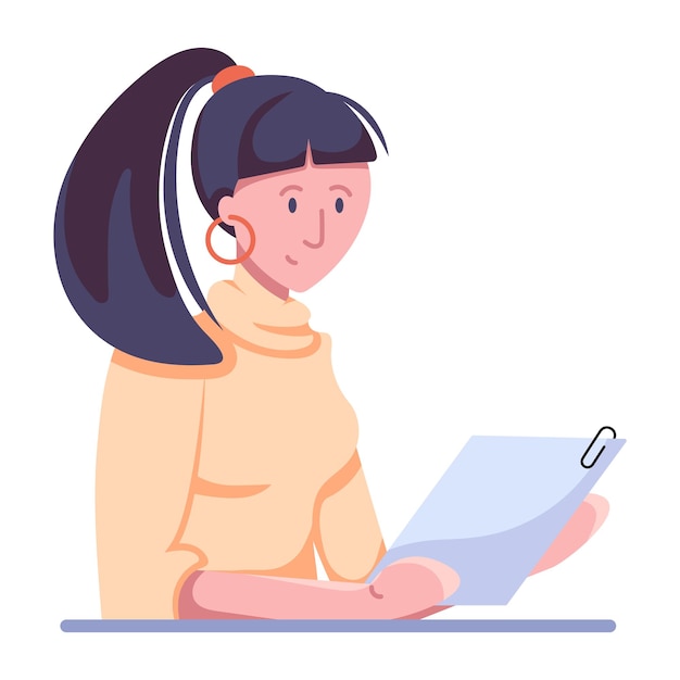 Flat illustration of office girl