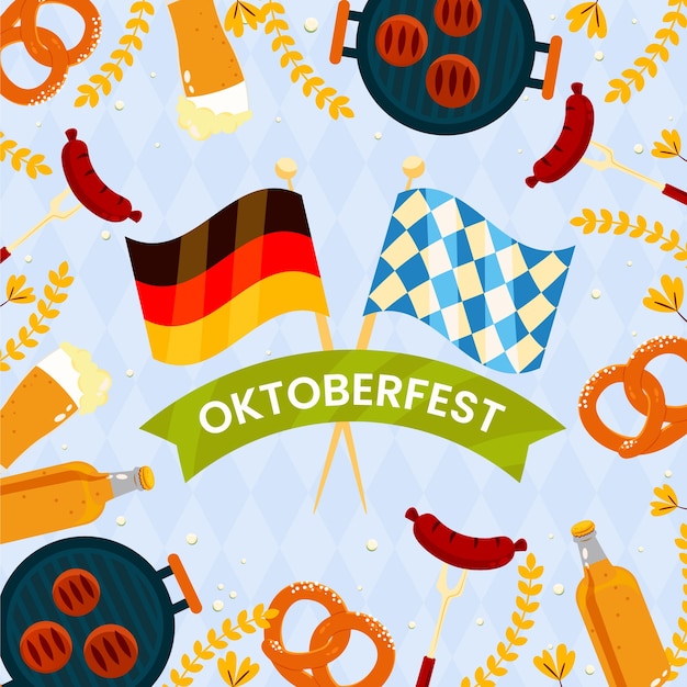 Flat illustration for oktoberfest festival