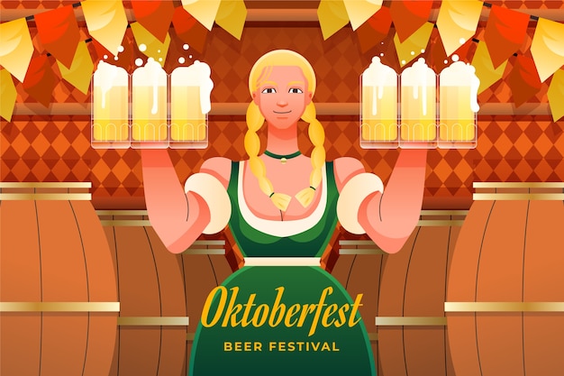 Flat illustration for oktoberfest festival