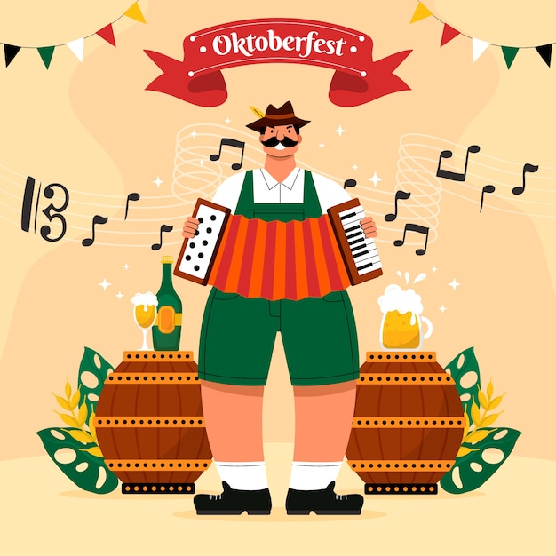 Flat illustration for oktoberfest festival