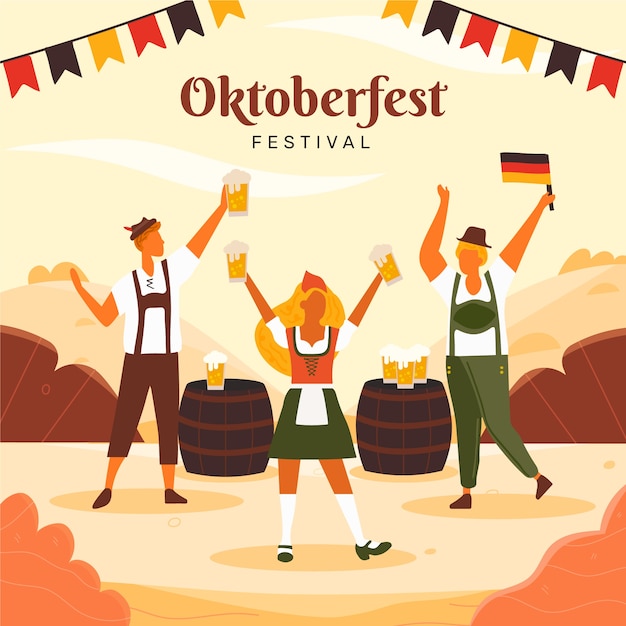 Flat illustration for oktoberfest festival