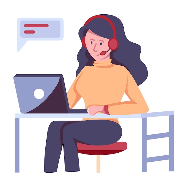 Flat illustration of online support