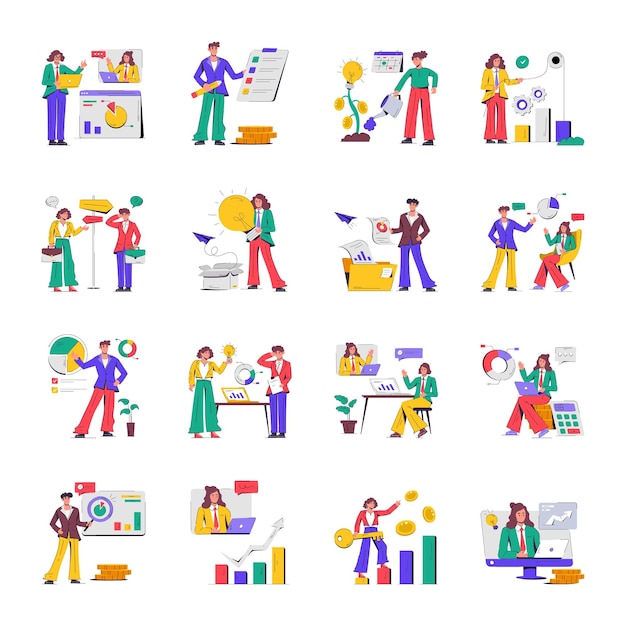 Flat illustration of people working on a project