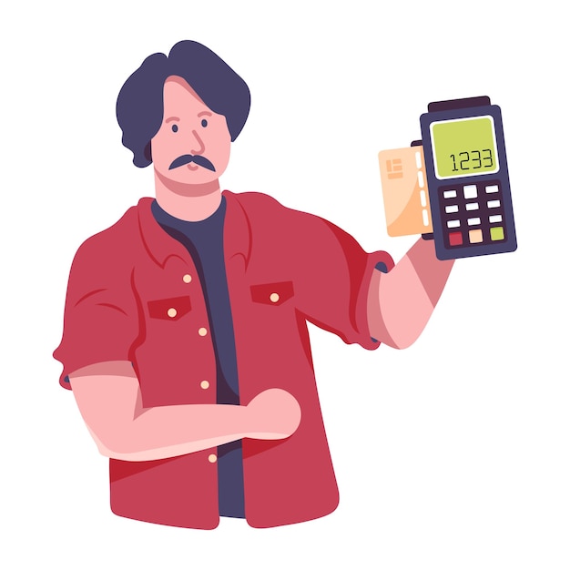 Flat illustration of pos payment