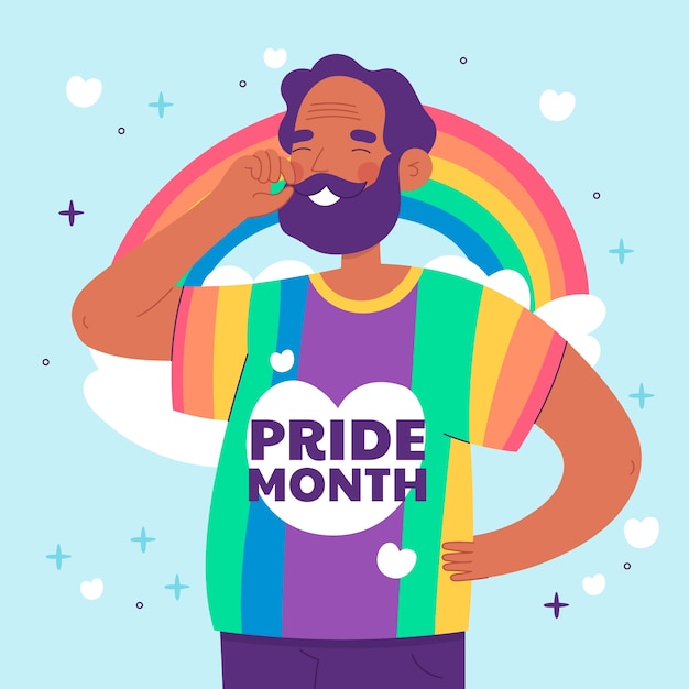 Flat illustration for pride month celebration