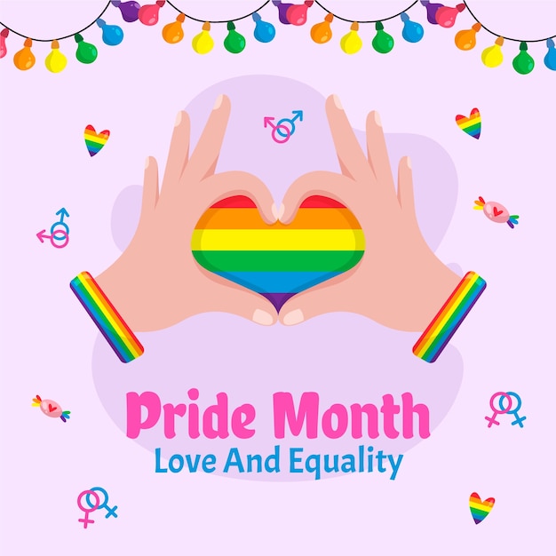 Flat illustration for pride month celebration