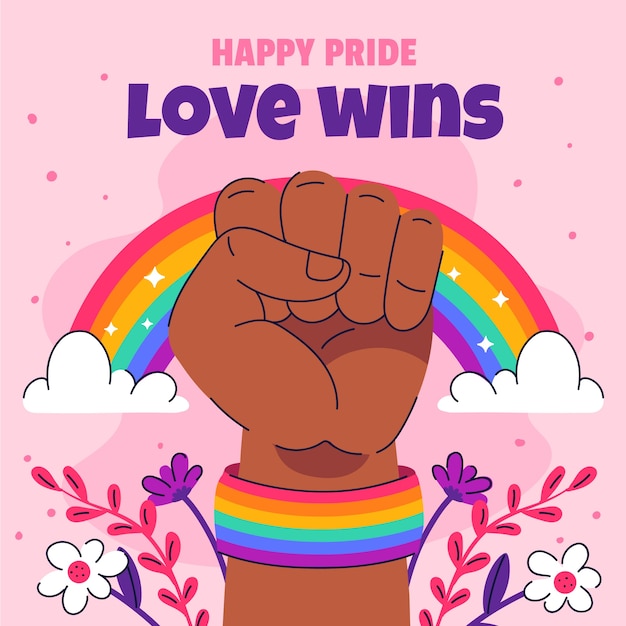 Flat illustration for pride month celebration