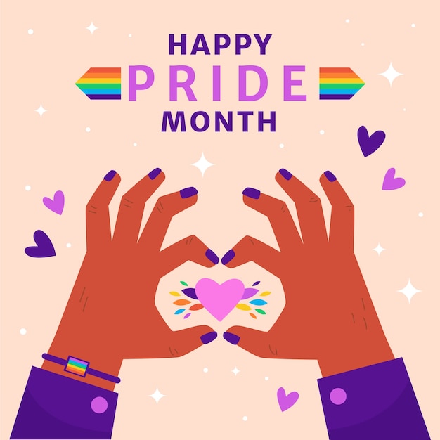 Flat illustration for pride month celebrations