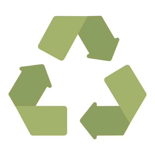 Flat illustration of recycling waste green sign