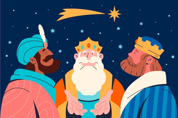 Flat illustration for reyes magos