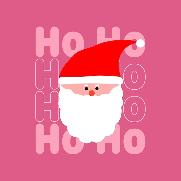 Flat Illustration of Santa Claus on a pink background