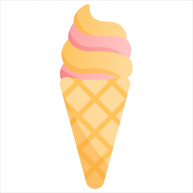 Flat illustration of soft serve ice cream cone