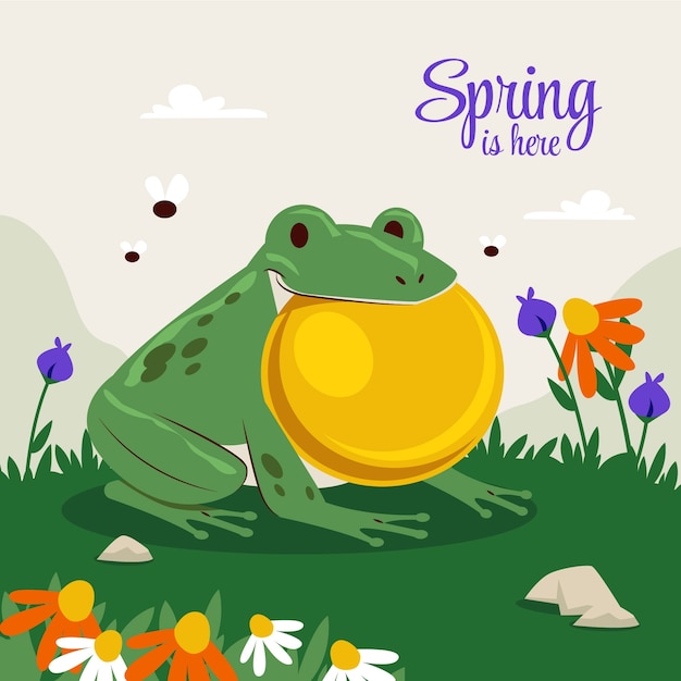 Vector flat illustration for spring season